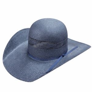 NEW Atwood Halfbreed Azul Straw Western Hat 6 7/8 Long Oval Gray/Blue Rodeo